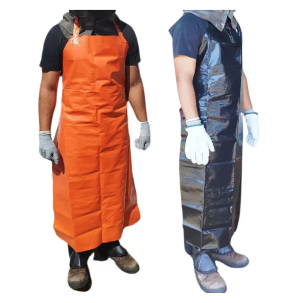 VESTIMENTA TIPO AVENTAL KP1000 TREVIRA LARANJA / PRETO COM TIRANTE 1,20 X 0,70 - Image 2