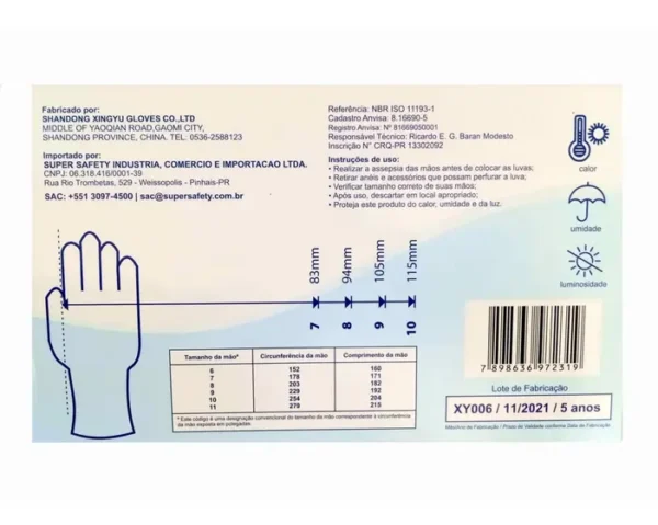 LUVA PROCEDIMENTO NITRÍLICA DESCARTÁVEL CAIXA 100 UNID - Image 3