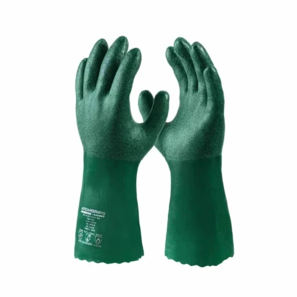 LUVA NITRILICA VERDE COM FORRO ATOMGRIPS